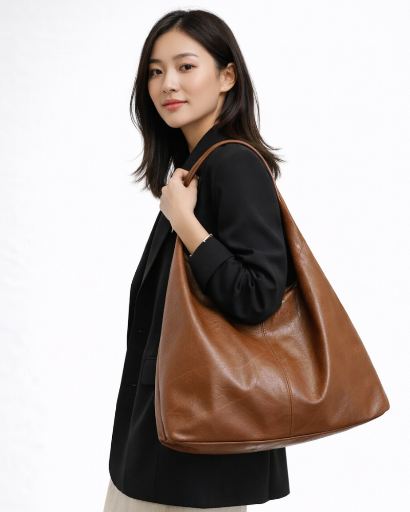 Leina Borsa a Spalla Donna – Shopper Capiente, Tracolla Larga, Borsa Quotidiana