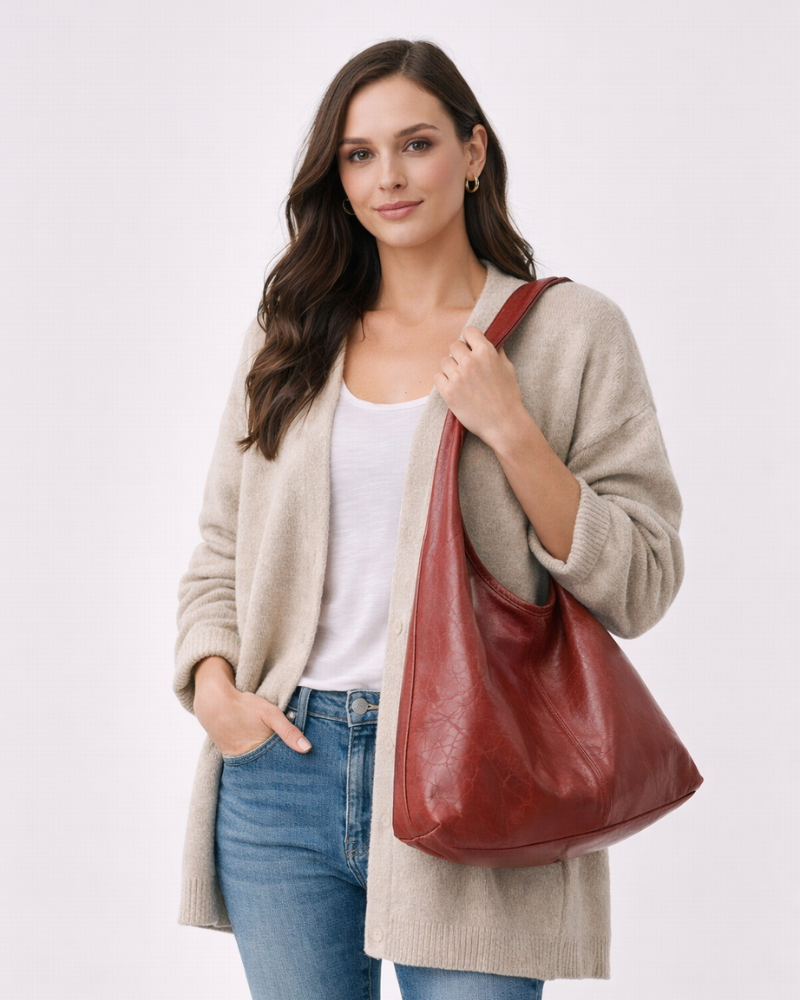 Leina Borsa a Spalla Donna – Shopper Capiente, Tracolla Larga, Borsa Quotidiana