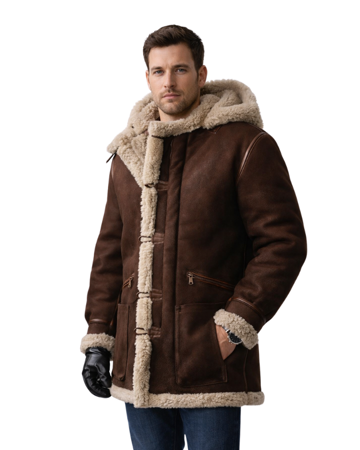 Marlon Parka Uomo Lunga Invernale – Cappuccio, Collo Alto, Fodera Calda, Giacca Uomo