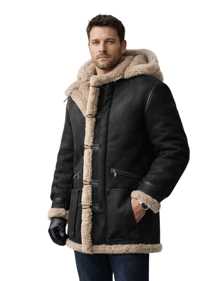 Marlon Parka Uomo Lunga Invernale – Cappuccio, Collo Alto, Fodera Calda, Giacca Uomo
