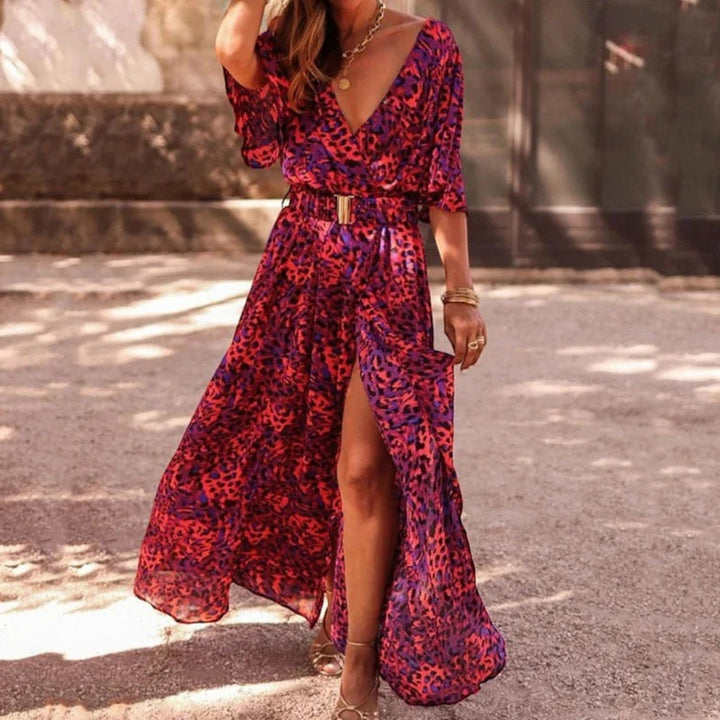 Elegante Abito Estivo Con Scollo A V Da Donna | Maxi