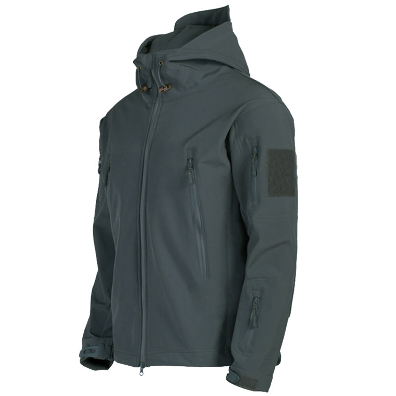 Darius Giacca Militare Uomo – Softshell Impermeabile Antivento con Cappuccio Tattico