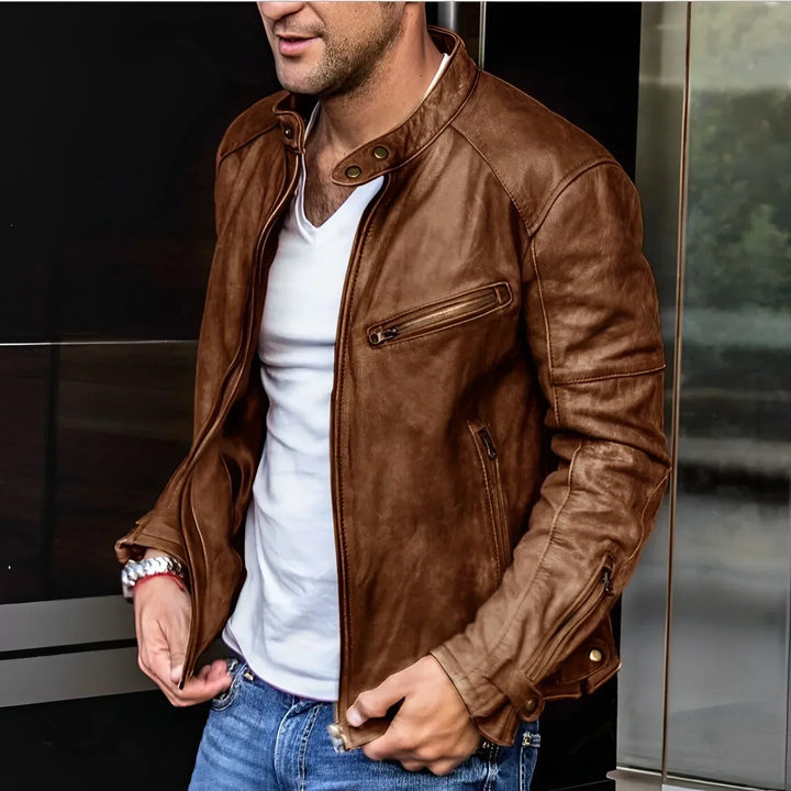Giacca In Pelle Da Uomo | Con Cerniera