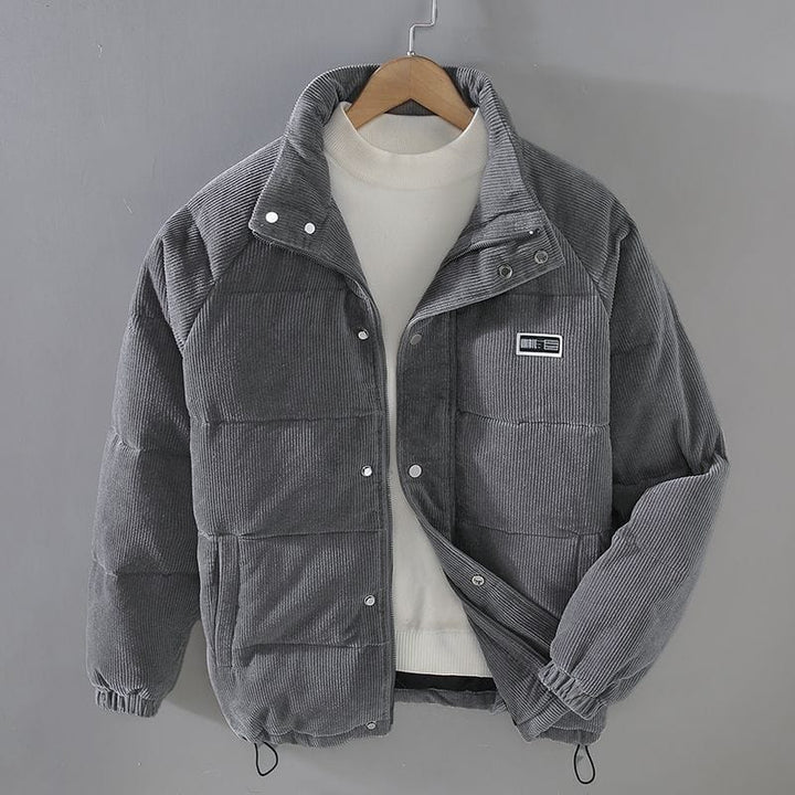 Sandro Giacca in Velluto a Coste da Uomo – Giacca Oversize con Fodera Morbida e Chiusura con Zip