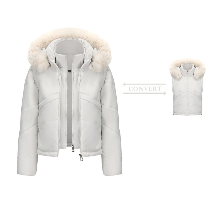 Nolyn Giacca Invernale Donna 2-in-1 – Cappotto con Gilet Rimovibile e Cappuccio Staccabile