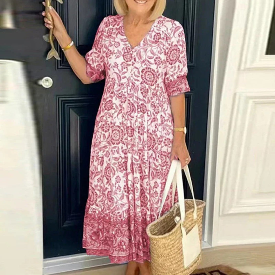 Abito Estivo Bohémien Con Scollo A V Per Donna | Maxi