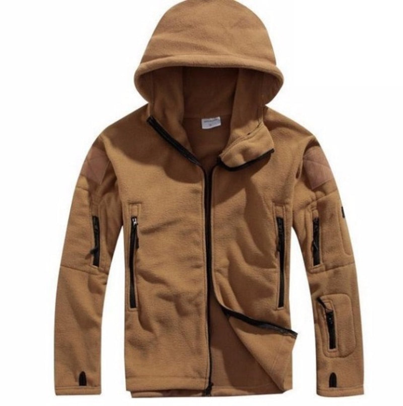 Raw Giacca Uomo in Pile Termico Stile Militare – Antivento, Cappuccio & Comfort Outdoor