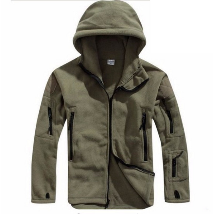 Raw Giacca Uomo in Pile Termico Stile Militare – Antivento, Cappuccio & Comfort Outdoor