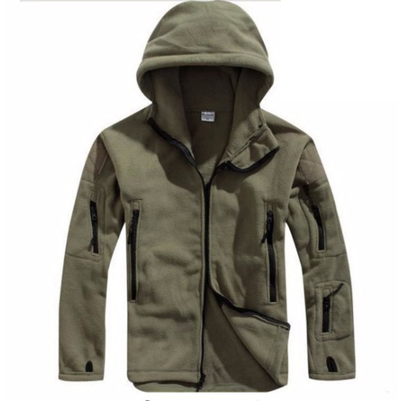 Raw Giacca Uomo in Pile Termico Stile Militare – Antivento, Cappuccio & Comfort Outdoor