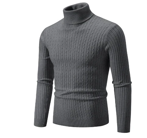 Nathan Dolcevita Uomo – Maglione a Coste Slim Fit in Morbido Tessuto Acrilico Caldo
