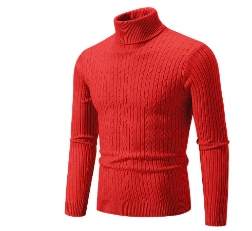Nathan Dolcevita Uomo – Maglione a Coste Slim Fit in Morbido Tessuto Acrilico Caldo