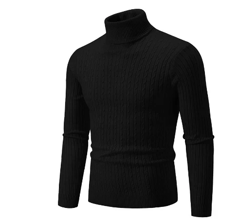 Nathan Dolcevita Uomo – Maglione a Coste Slim Fit in Morbido Tessuto Acrilico Caldo