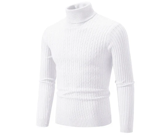 Nathan Dolcevita Uomo – Maglione a Coste Slim Fit in Morbido Tessuto Acrilico Caldo