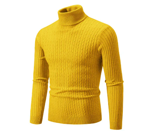 Nathan Dolcevita Uomo – Maglione a Coste Slim Fit in Morbido Tessuto Acrilico Caldo