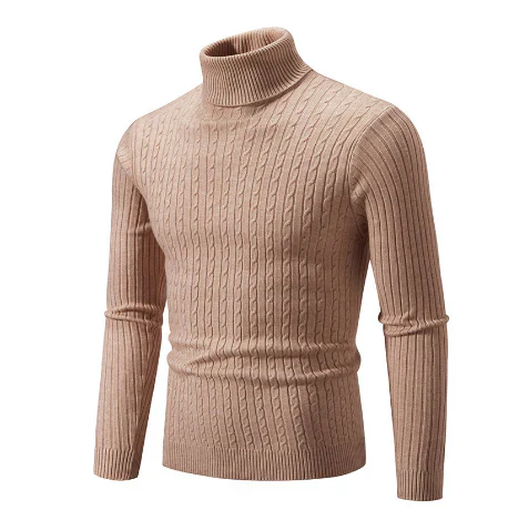 Nathan Dolcevita Uomo – Maglione a Coste Slim Fit in Morbido Tessuto Acrilico Caldo