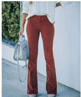 Jeans In Velluto A Coste Da Donna | Vita Alta