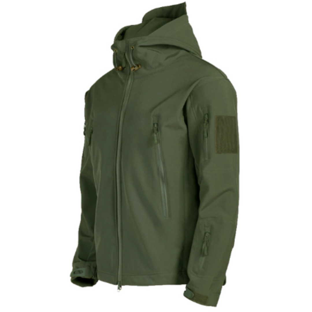 Darius Giacca Militare Uomo – Softshell Impermeabile Antivento con Cappuccio Tattico