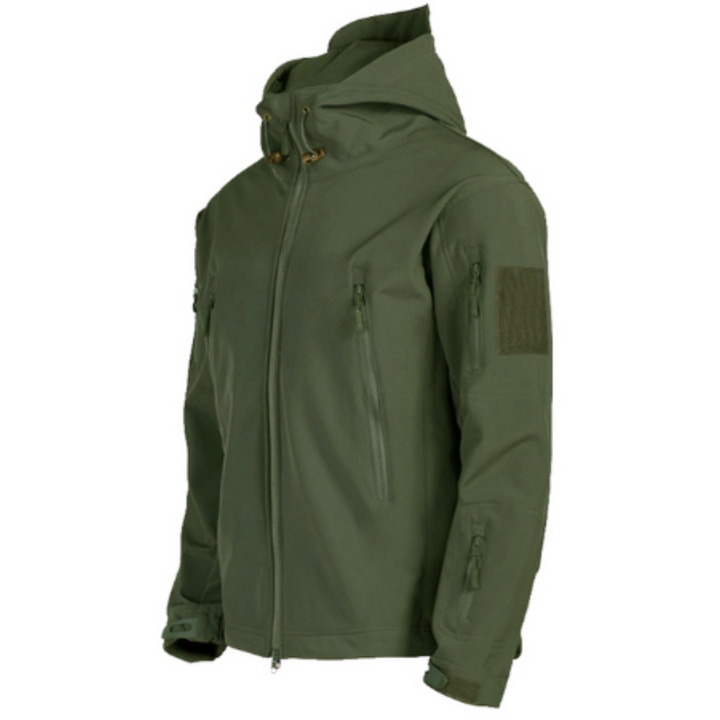Darius Giacca Militare Uomo – Softshell Impermeabile Antivento con Cappuccio Tattico