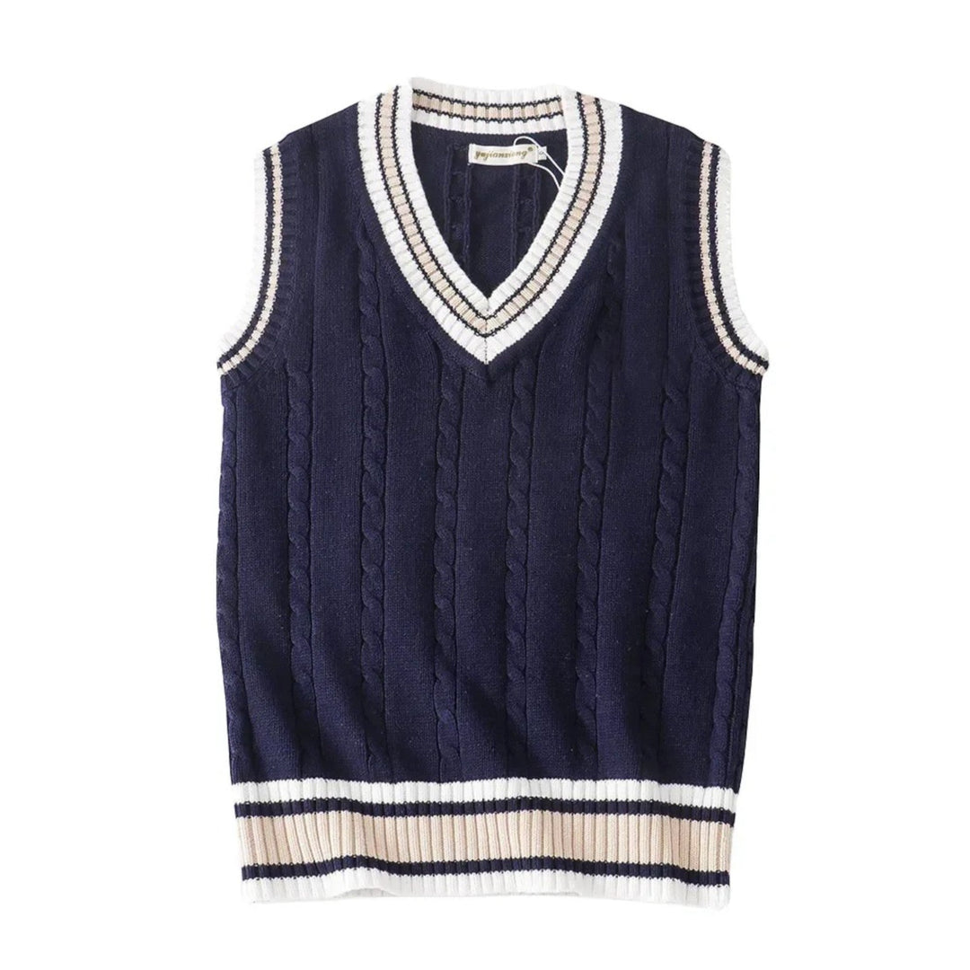 Adrian | Gilet A Righe Con Scollo A V Per Uomo | Senza Maniche