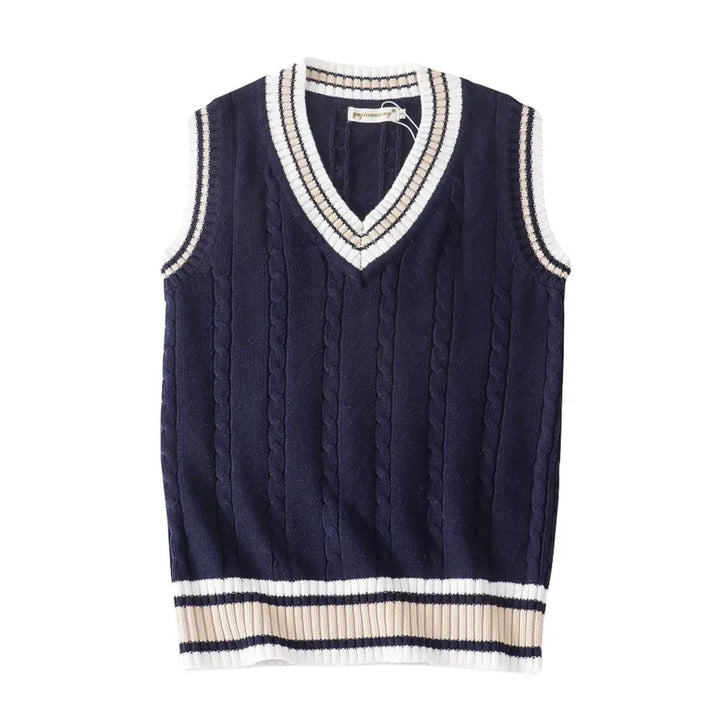 Adrian | Gilet A Righe Con Scollo A V Per Uomo | Senza Maniche