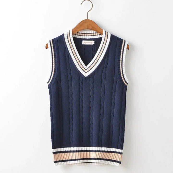 Adrian | Gilet A Righe Con Scollo A V Per Uomo | Senza Maniche
