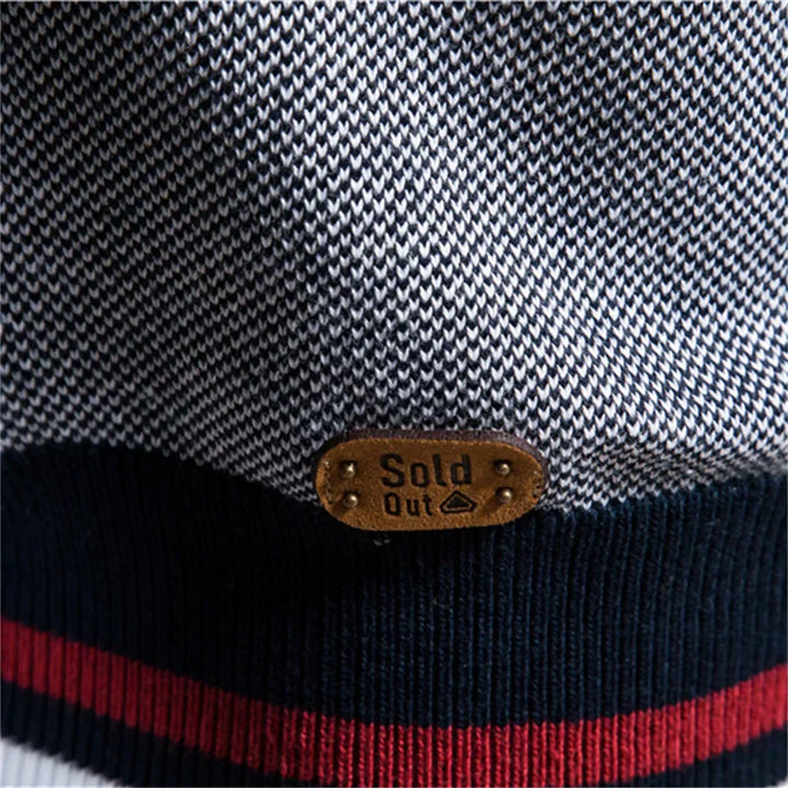 Rico Cardigan Uomo Zip – Gilet Sportivo Retro in Cotone con Maniche a Contrasto