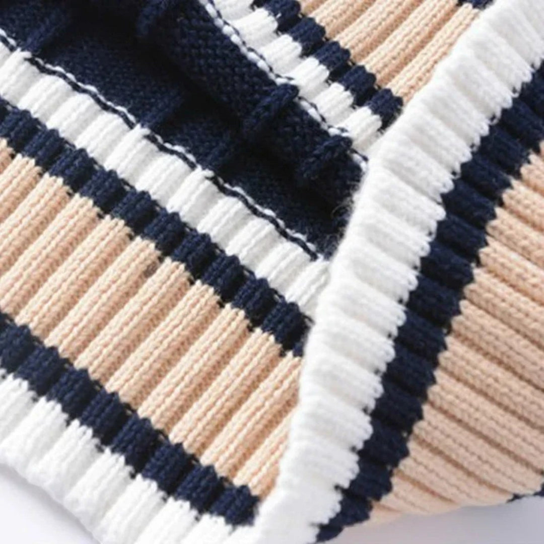 Adrian | Gilet A Righe Con Scollo A V Per Uomo | Senza Maniche