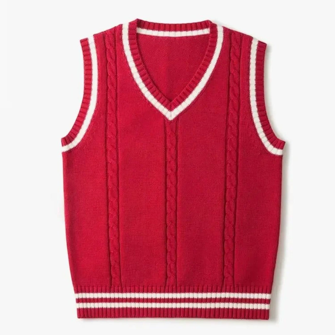 Adrian | Gilet A Righe Con Scollo A V Per Uomo | Senza Maniche