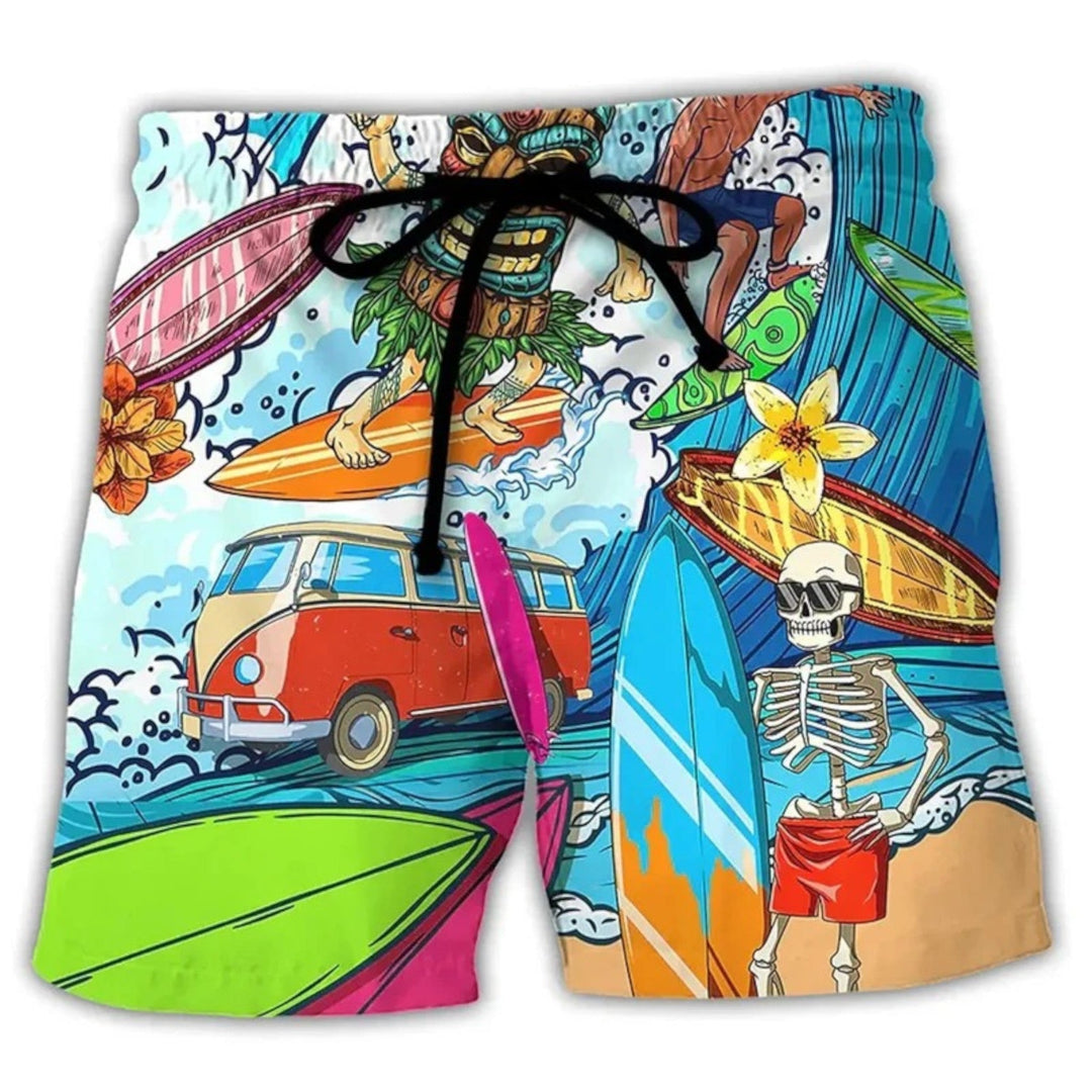 Léo | Pantalones Cortos De Playa Estampados Para Hombre | Verano