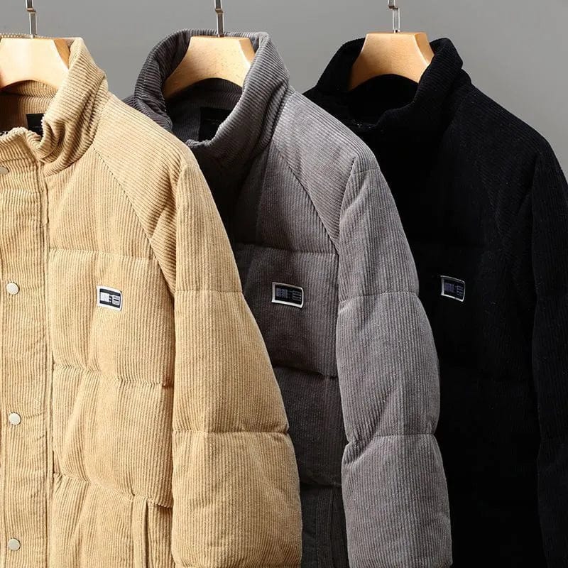 Sandro Giacca in Velluto a Coste da Uomo – Giacca Oversize con Fodera Morbida e Chiusura con Zip