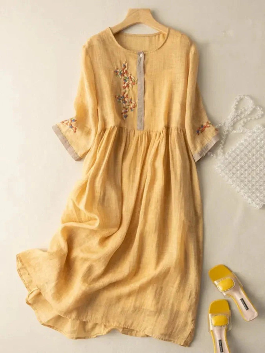 Vestito Estivo A Girocollo Bohémien Per Donna | Midi