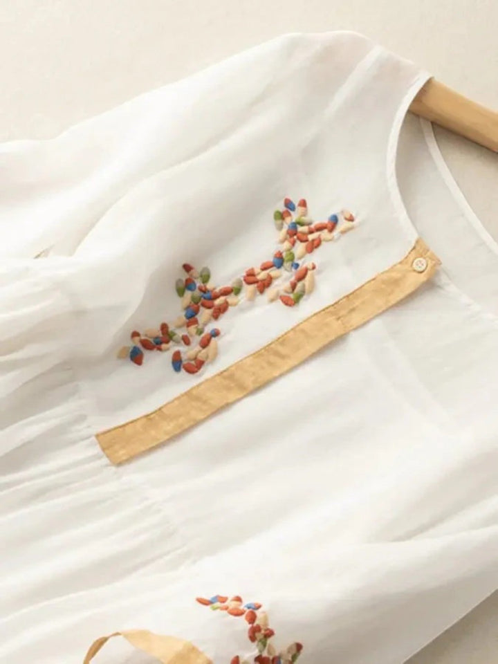 Vestito Estivo A Girocollo Bohémien Per Donna | Midi
