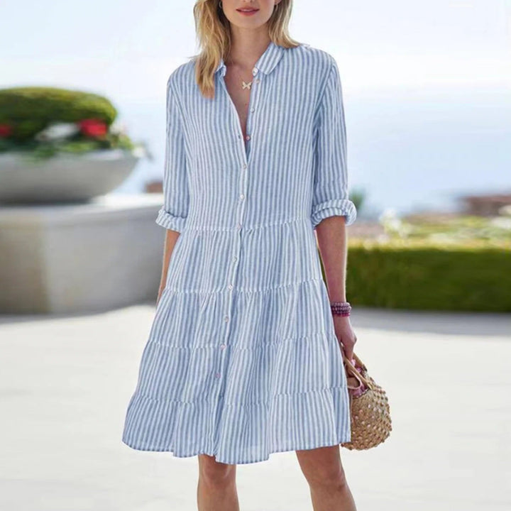 Abito Camicia A Righe Comodo Per Donna | Estate