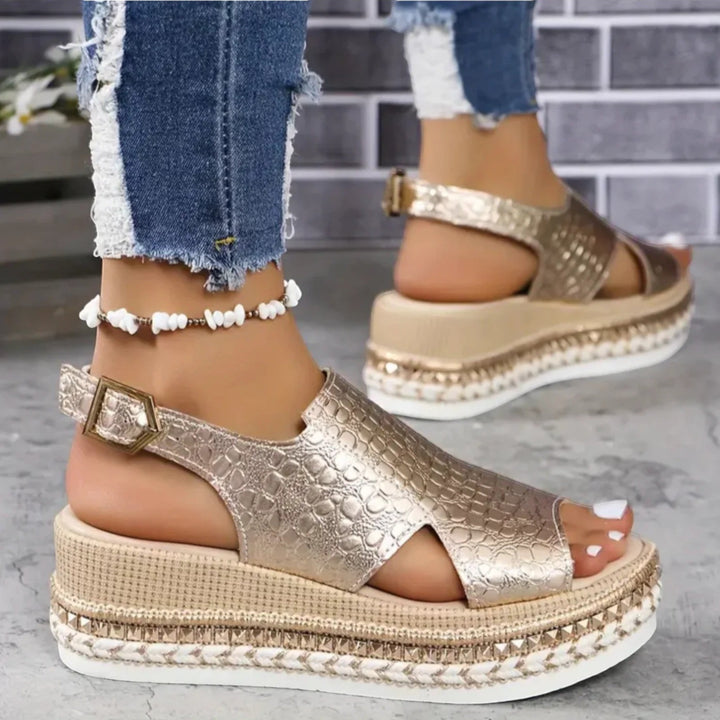 Maëlle | Elegante Sandalen mit Keilabsatz und Plateau für Damen