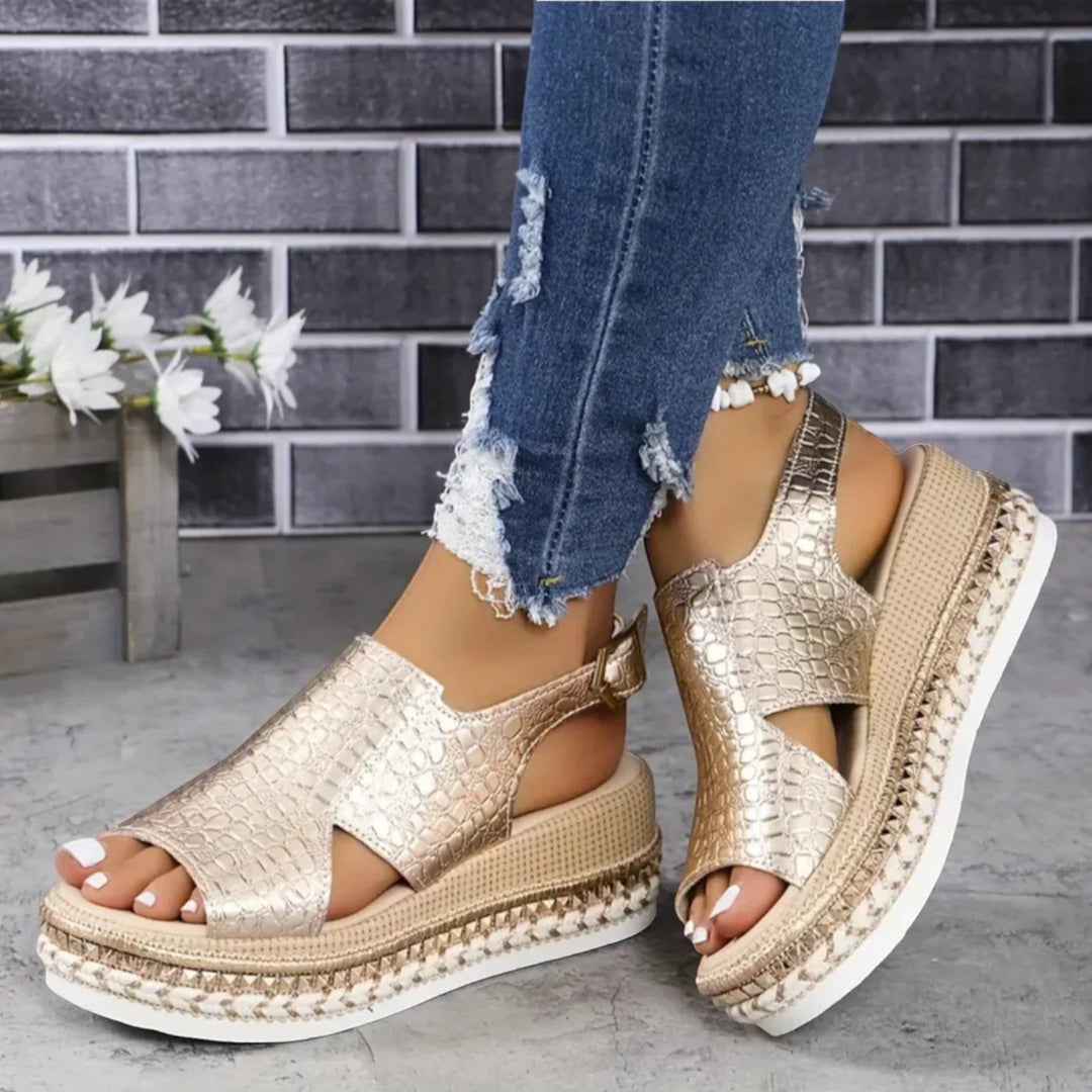Maëlle | Elegante Sandalen mit Keilabsatz und Plateau für Damen