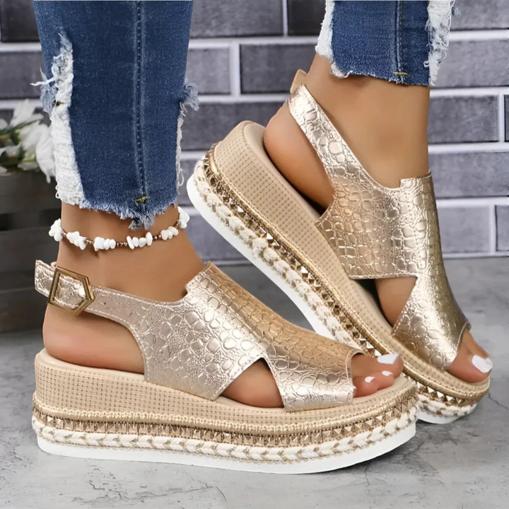 Maëlle | Elegante Sandalen mit Keilabsatz und Plateau für Damen