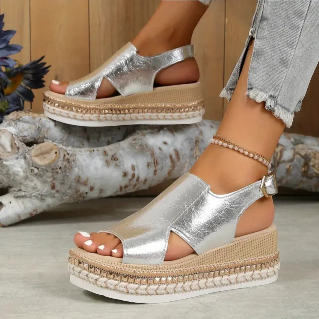 Maëlle | Elegante Sandalen mit Keilabsatz und Plateau für Damen