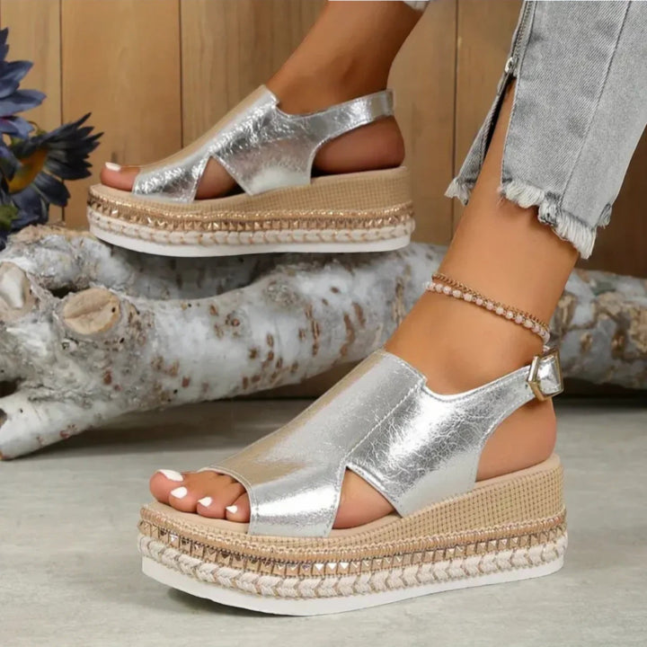 Maëlle | Elegante Sandalen mit Keilabsatz und Plateau für Damen