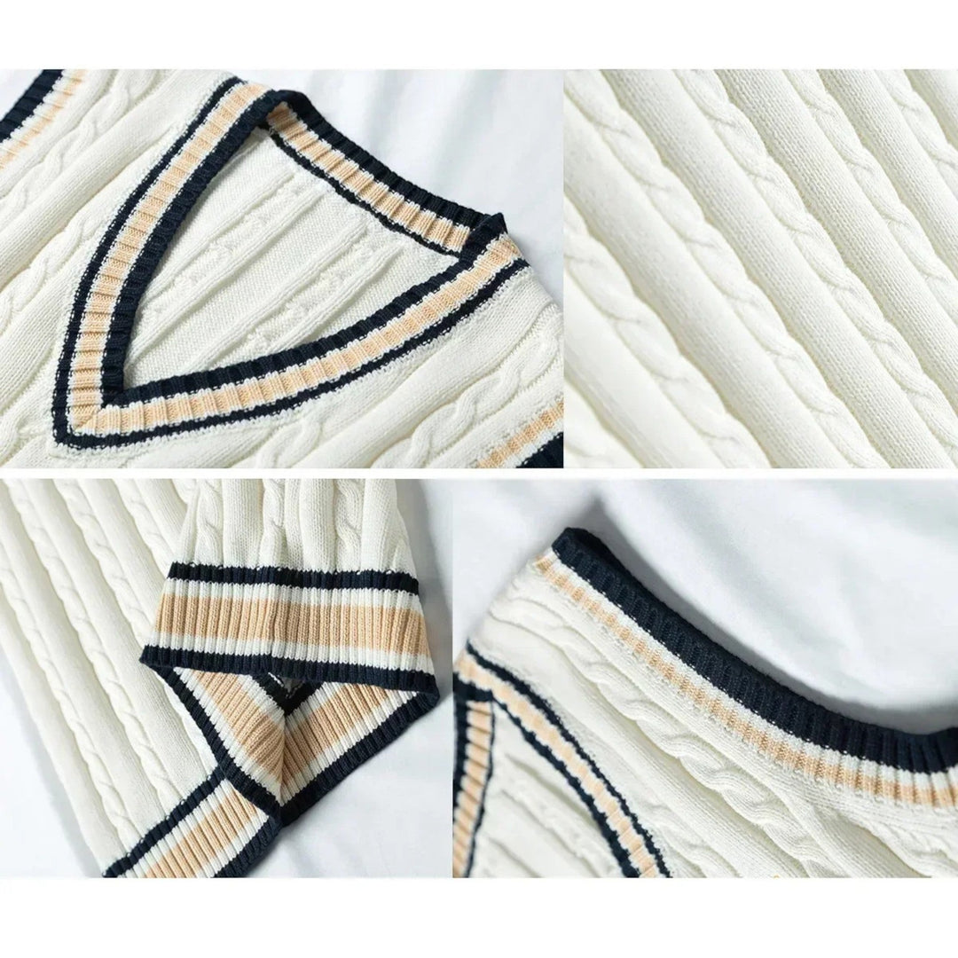 Adrian | Gilet A Righe Con Scollo A V Per Uomo | Senza Maniche
