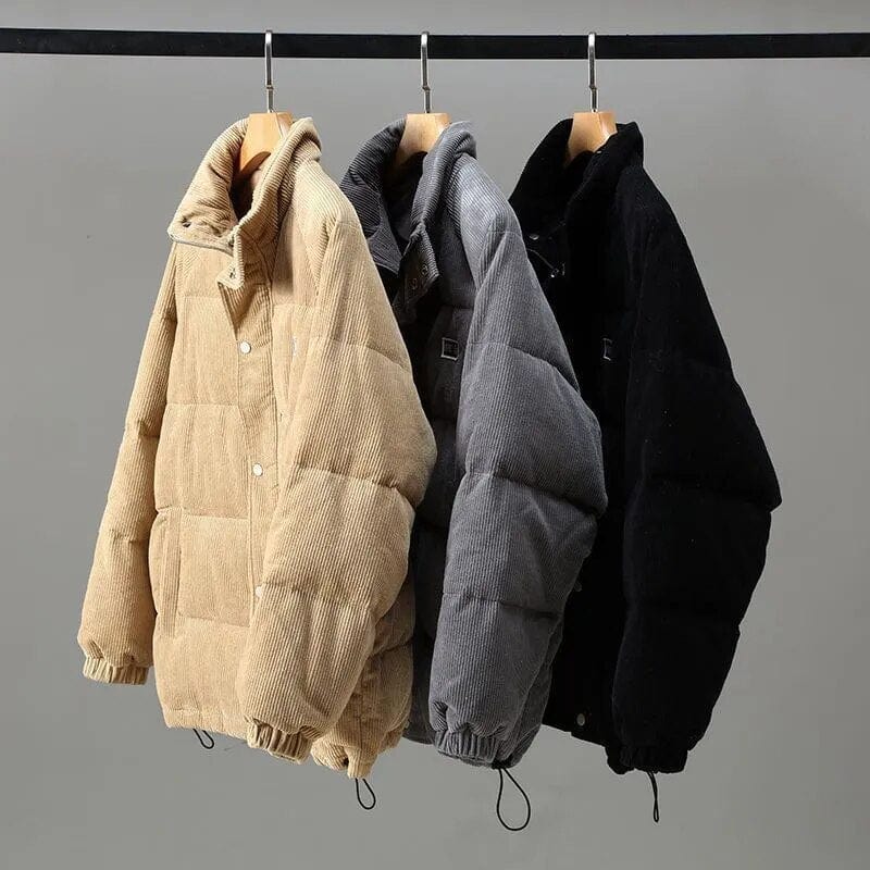 Sandro Giacca in Velluto a Coste da Uomo – Giacca Oversize con Fodera Morbida e Chiusura con Zip