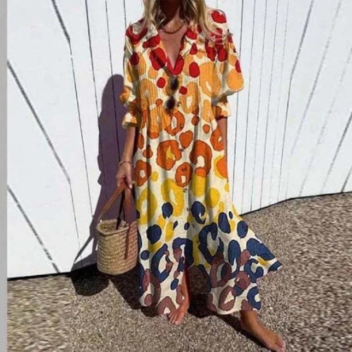 Amandine | Abito Bohémien Con Scollo A V Per Donna | Maxi