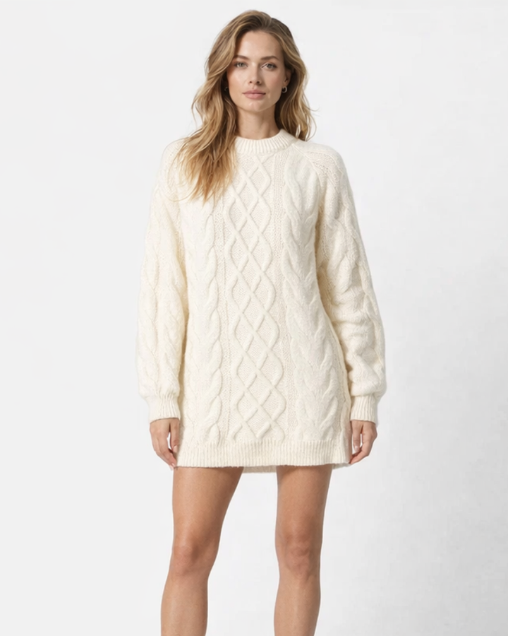 Arianna Sweter Intrecciato Damski – Miękki, Elegancki Sweter z Okrągłym Dekoltem na Zimę
