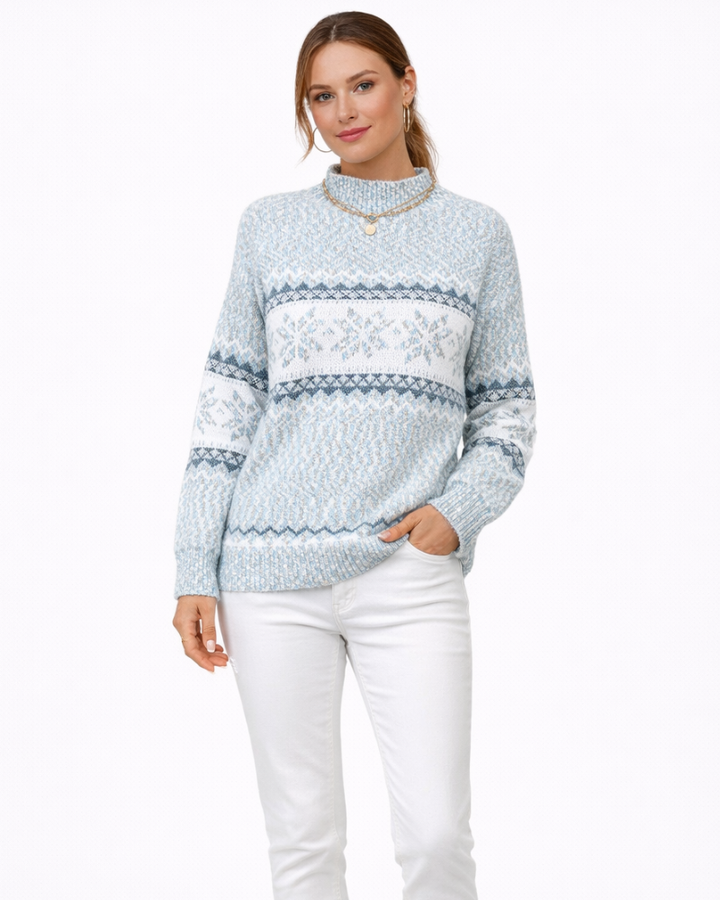 Sarie Maglione Donna Invernale – Pullover Fiocchi di Neve, Maglia Morbida Casual