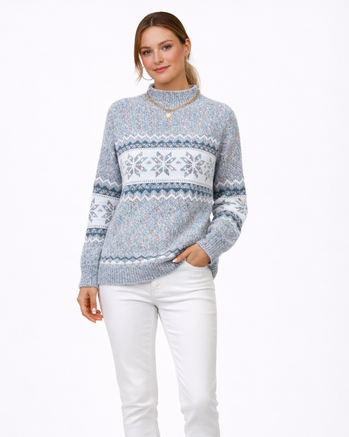 Sarie Maglione Donna Invernale – Pullover Fiocchi di Neve, Maglia Morbida Casual