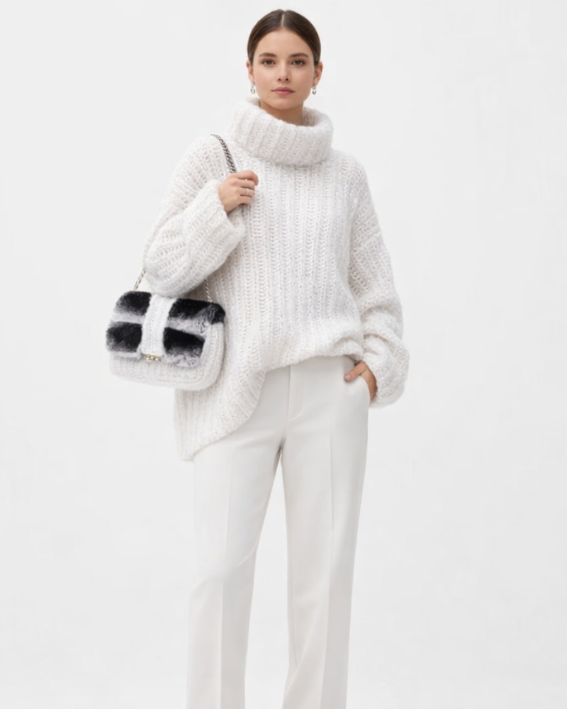 Eleonora Maglione Dolcevita Damski – Miękki, Elegancki Sweter z Golfem o Wygodnym Kroju
