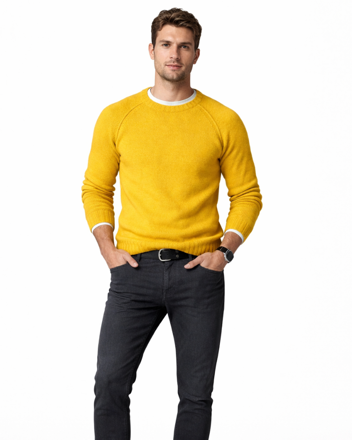 Niclas Maglione pánský kulatý výstřih – elegantní měkký pulovr v klasickém ležérním stylu