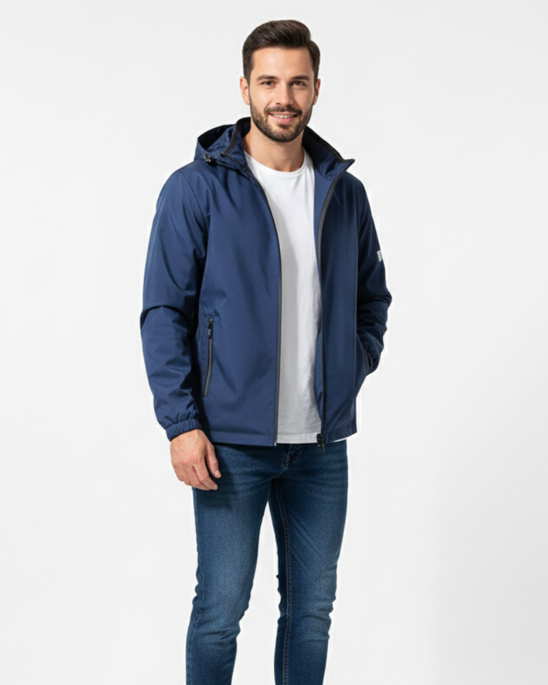 Cobalt Giacca Uomo con Cappuccio – Antivento, Leggera e Sportiva per Primavera e Autunno