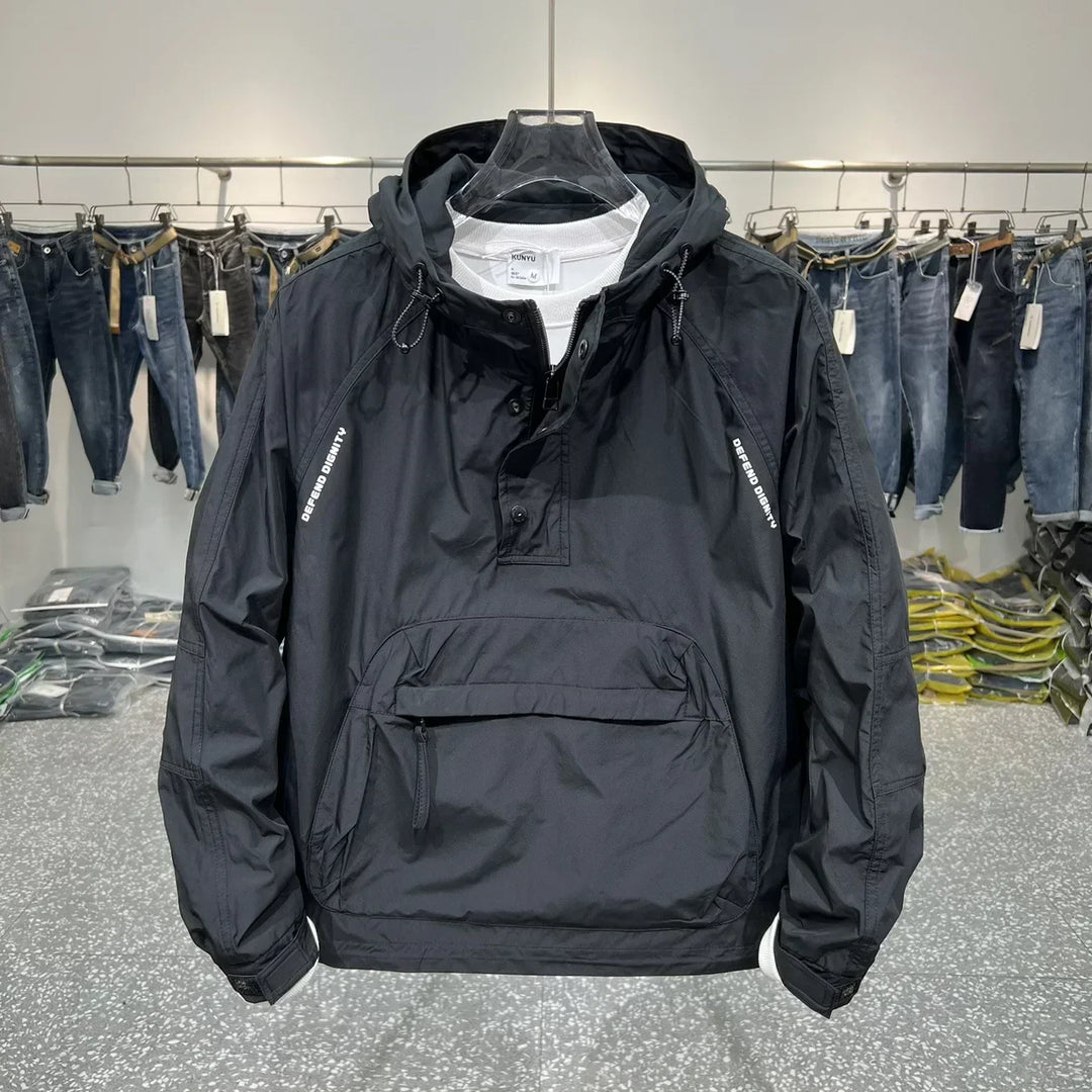 Tycho Giacca Antipioggia Uomo – Anorak Idrorepellente con Cappuccio e Tasca Frontale