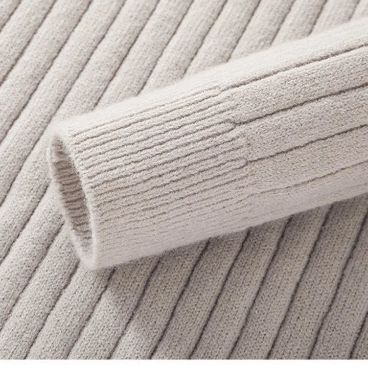 Vic Maglione Uomo con Zip – Pullover a Coste con Collo Regolabile dallo Stile Moderno