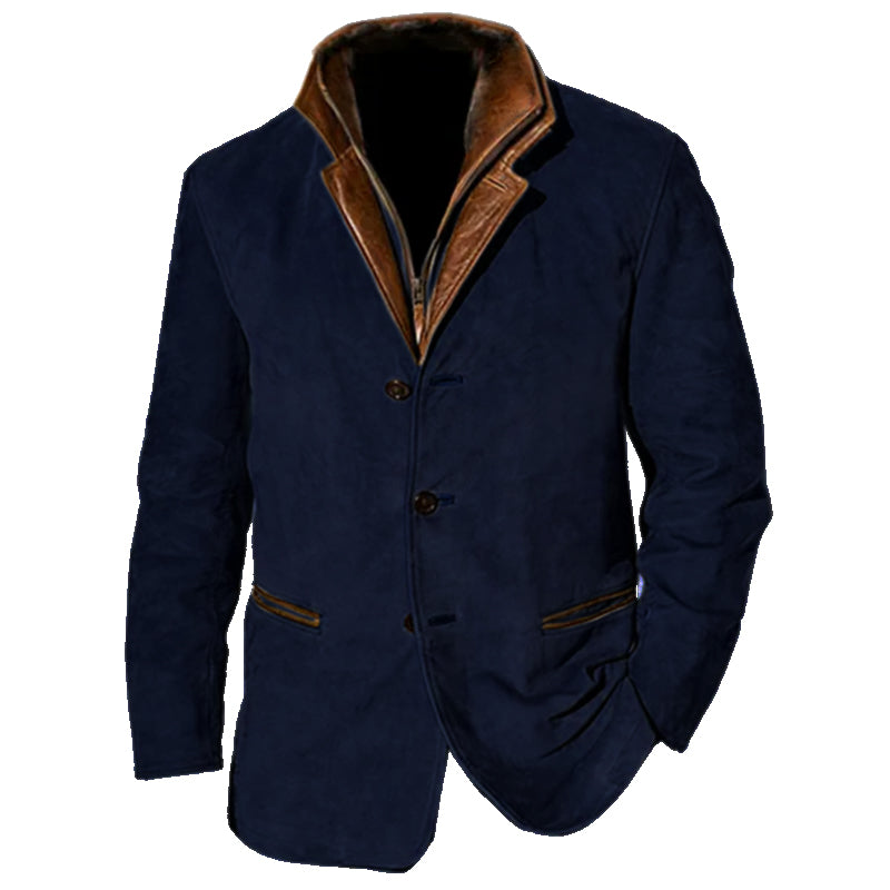Giacca Da Uomo Con Inserti In Pelle | Manica Lunga